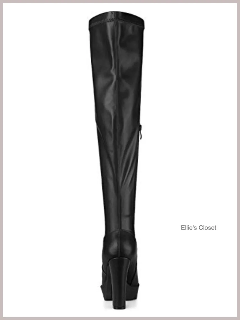 Faux Leather Chunky Heel Over Knee Platform Boots